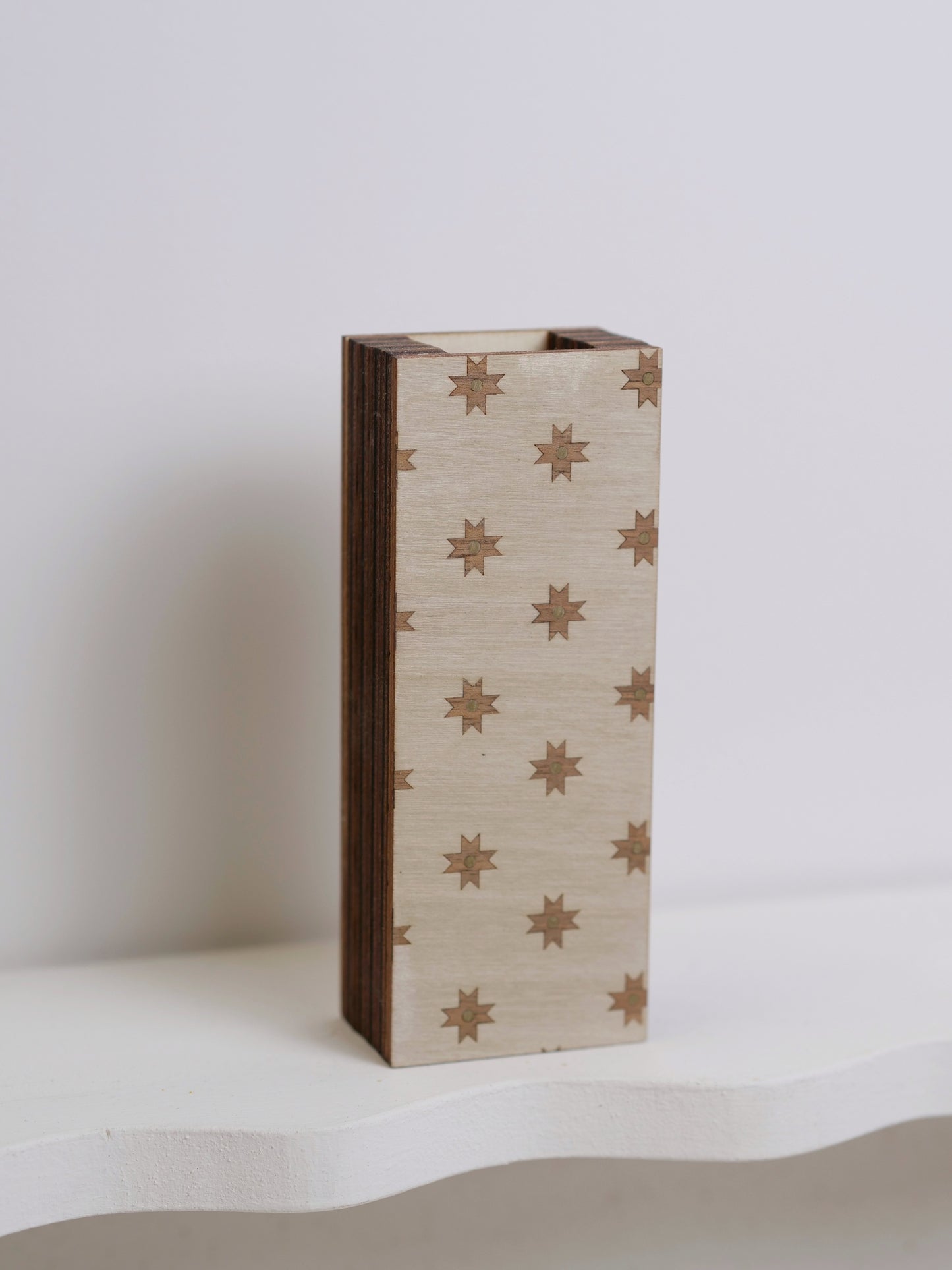 Silhouette Bud Vase featuring marquetry - 12cm