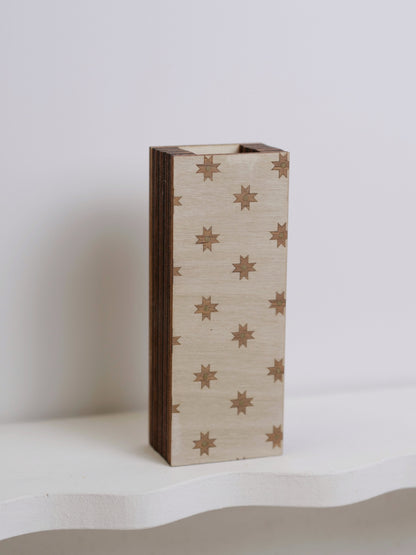 Silhouette Bud Vase featuring marquetry - 12cm