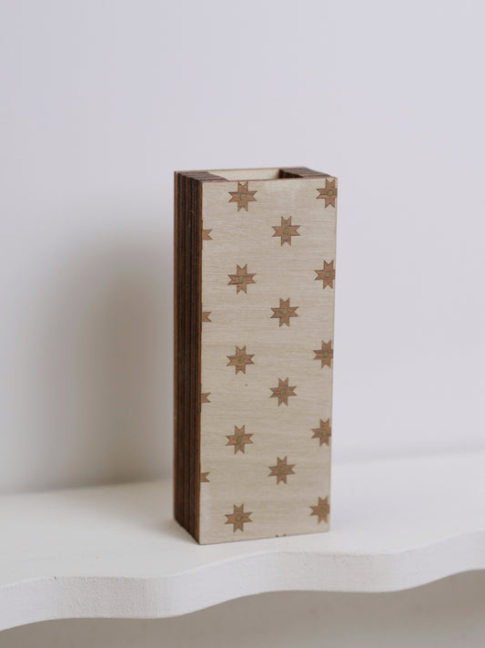 Silhouette Bud Vase featuring marquetry - 12cm