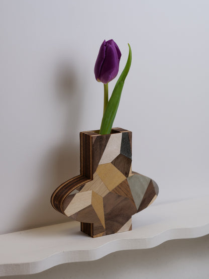 Ginny Silhouette Bud Vase featuring marquetry - 12cm