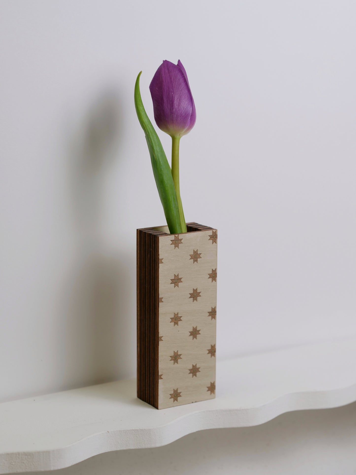 Silhouette Bud Vase featuring marquetry - 12cm