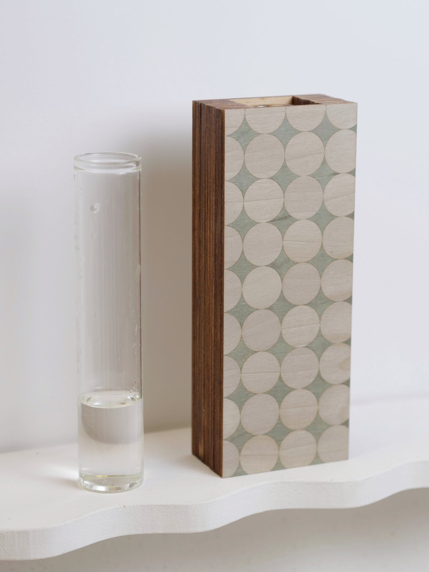 Silhouette Bud Vase featuring marquetry - 17cm