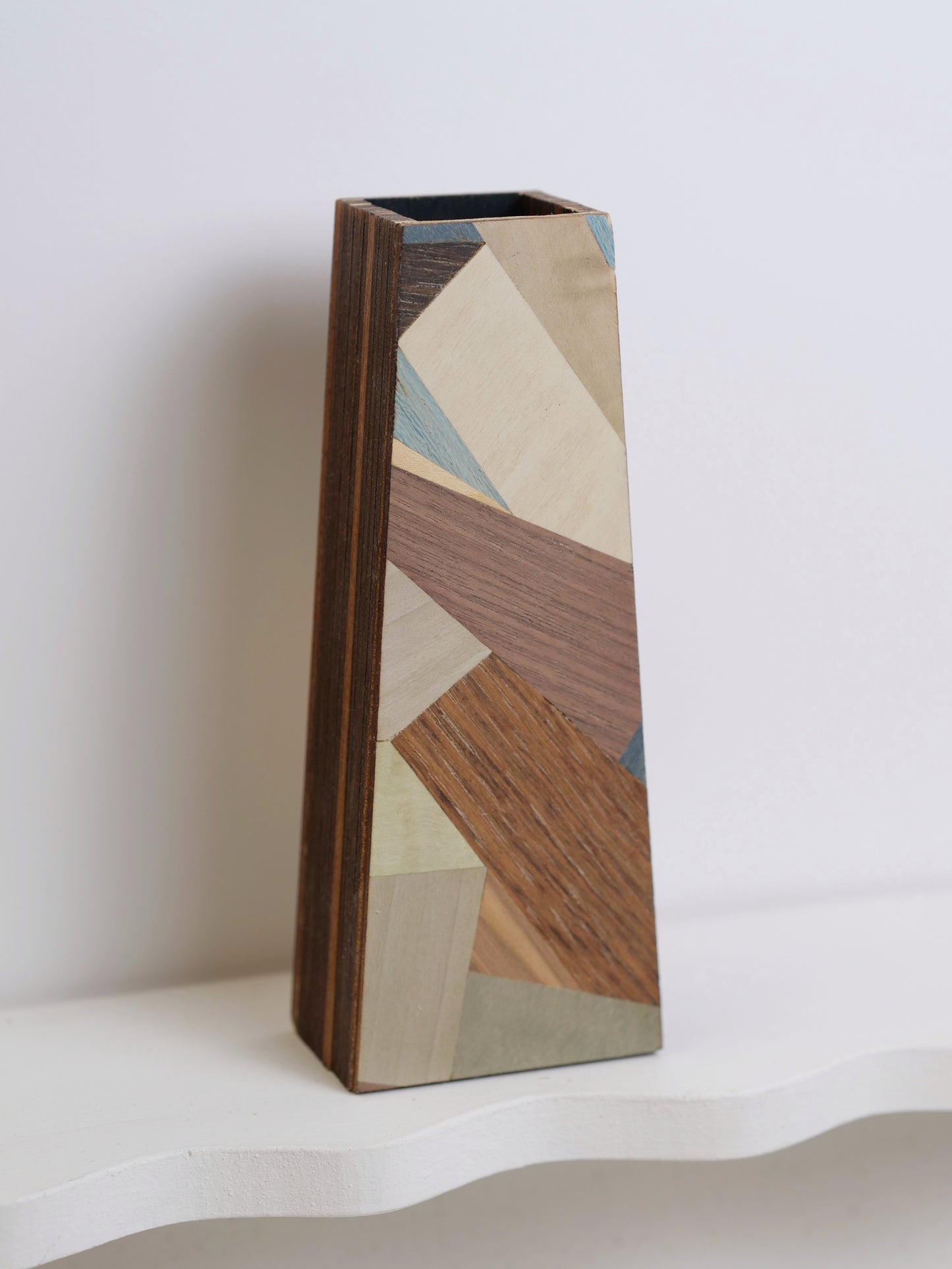 Helen Silhouette Bud Vase featuring marquetry - 18cm
