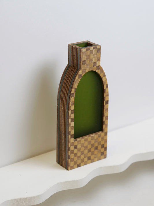 Clive Vase featuring marquetry - 18cm