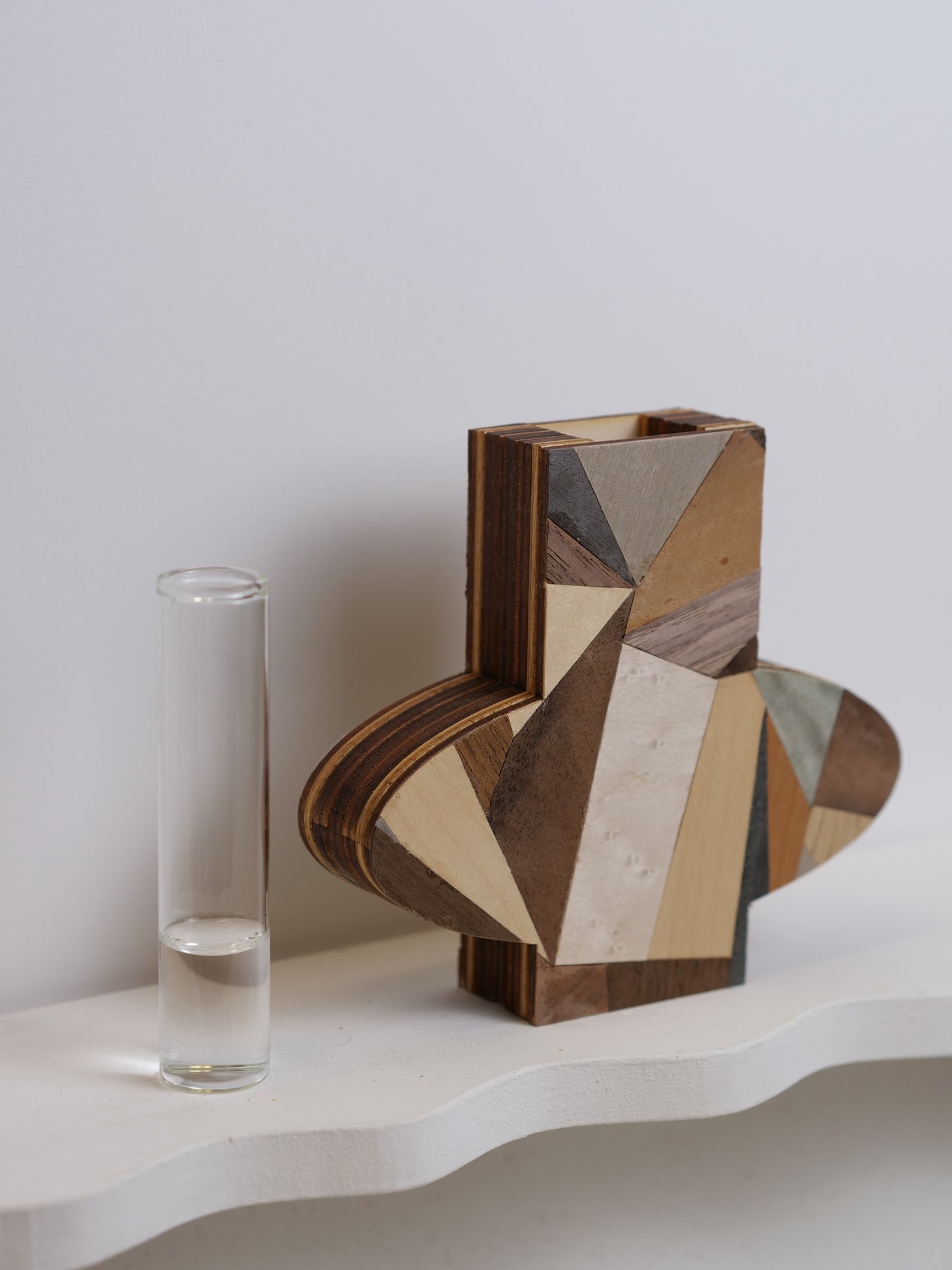Ginny Silhouette Bud Vase featuring marquetry - 12cm