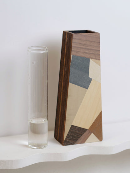 Helen Silhouette Bud Vase featuring marquetry - 18cm