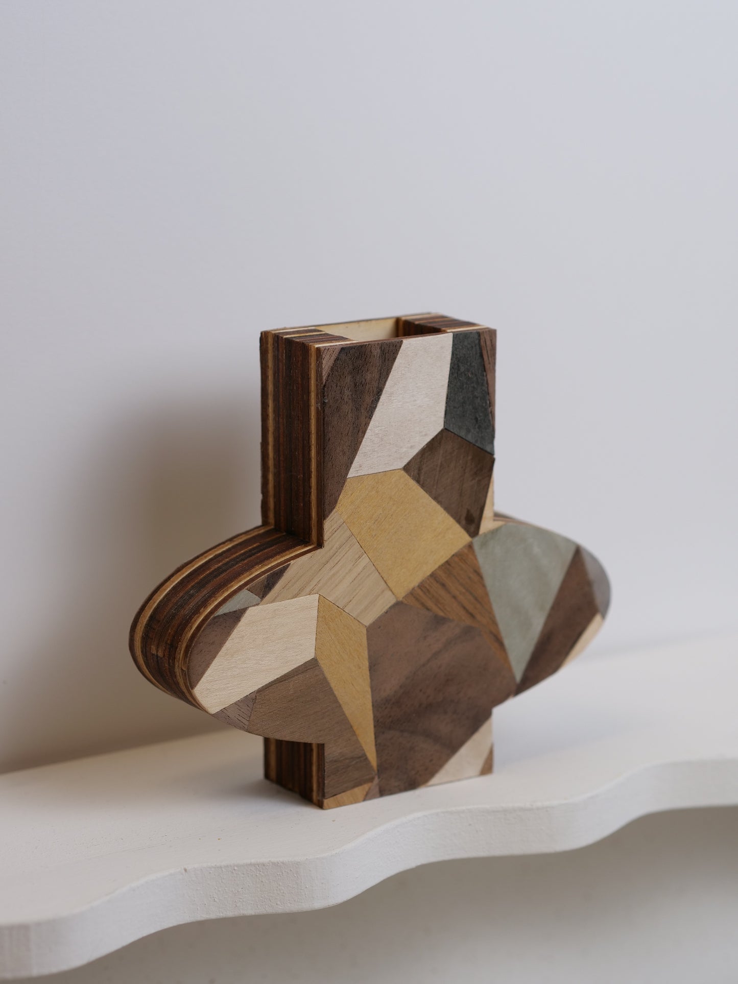 Ginny Silhouette Bud Vase featuring marquetry - 12cm