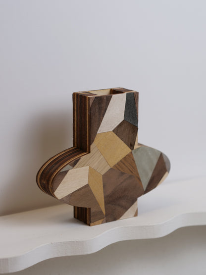 Ginny Silhouette Bud Vase featuring marquetry - 12cm