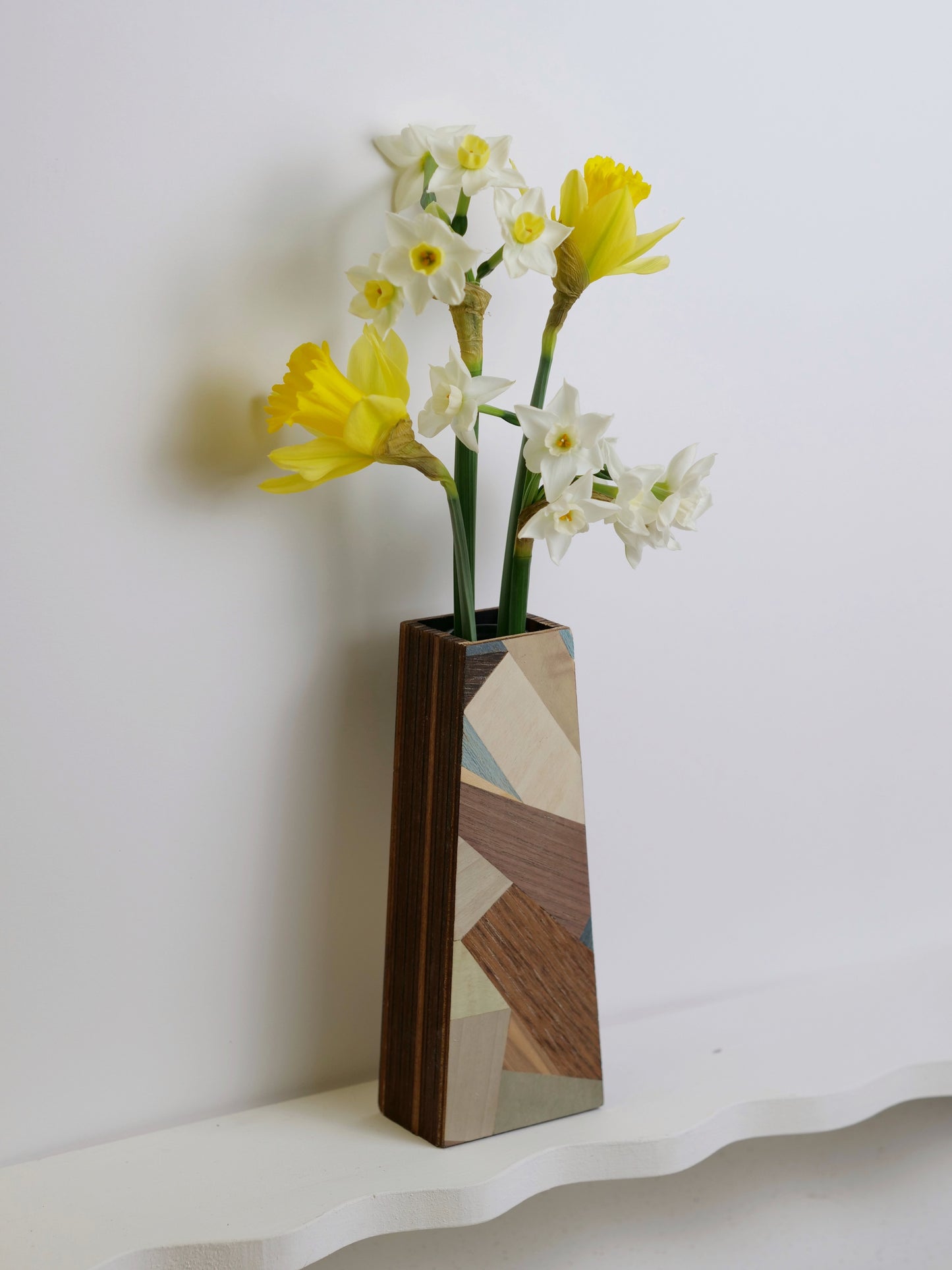 Helen Silhouette Bud Vase featuring marquetry - 18cm