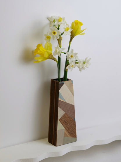 Helen Silhouette Bud Vase featuring marquetry - 18cm