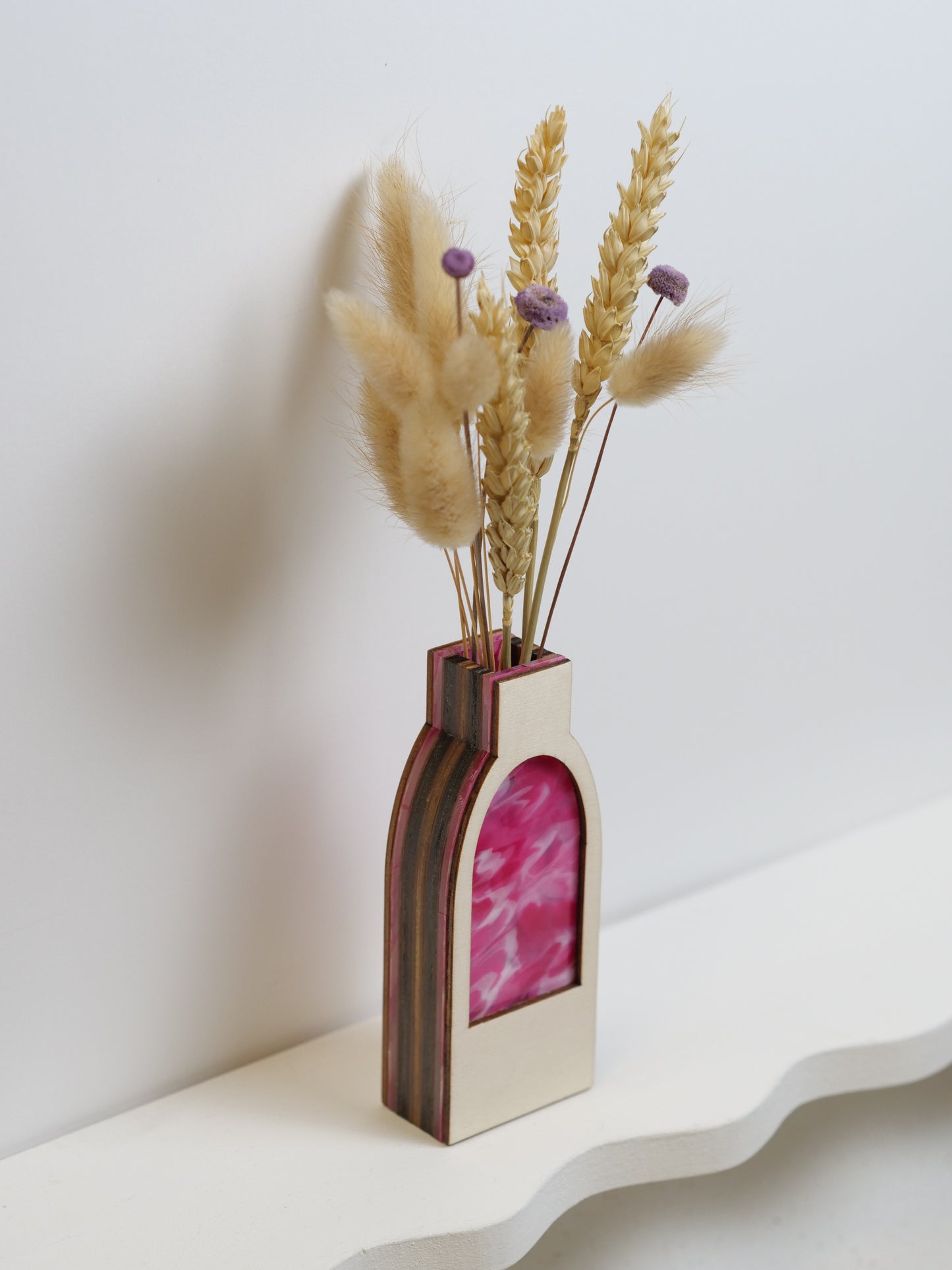 SECONDS - Clive Vase featuring marbled pink - 12cm