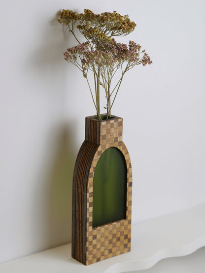 Clive Vase featuring marquetry - 18cm