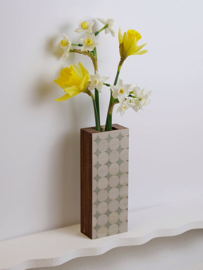 Silhouette Bud Vase featuring marquetry - 17cm