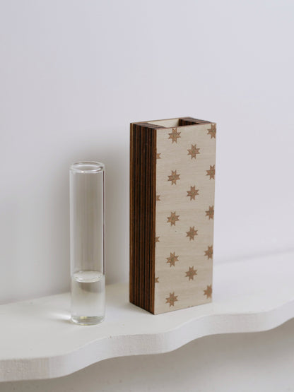 Silhouette Bud Vase featuring marquetry - 12cm
