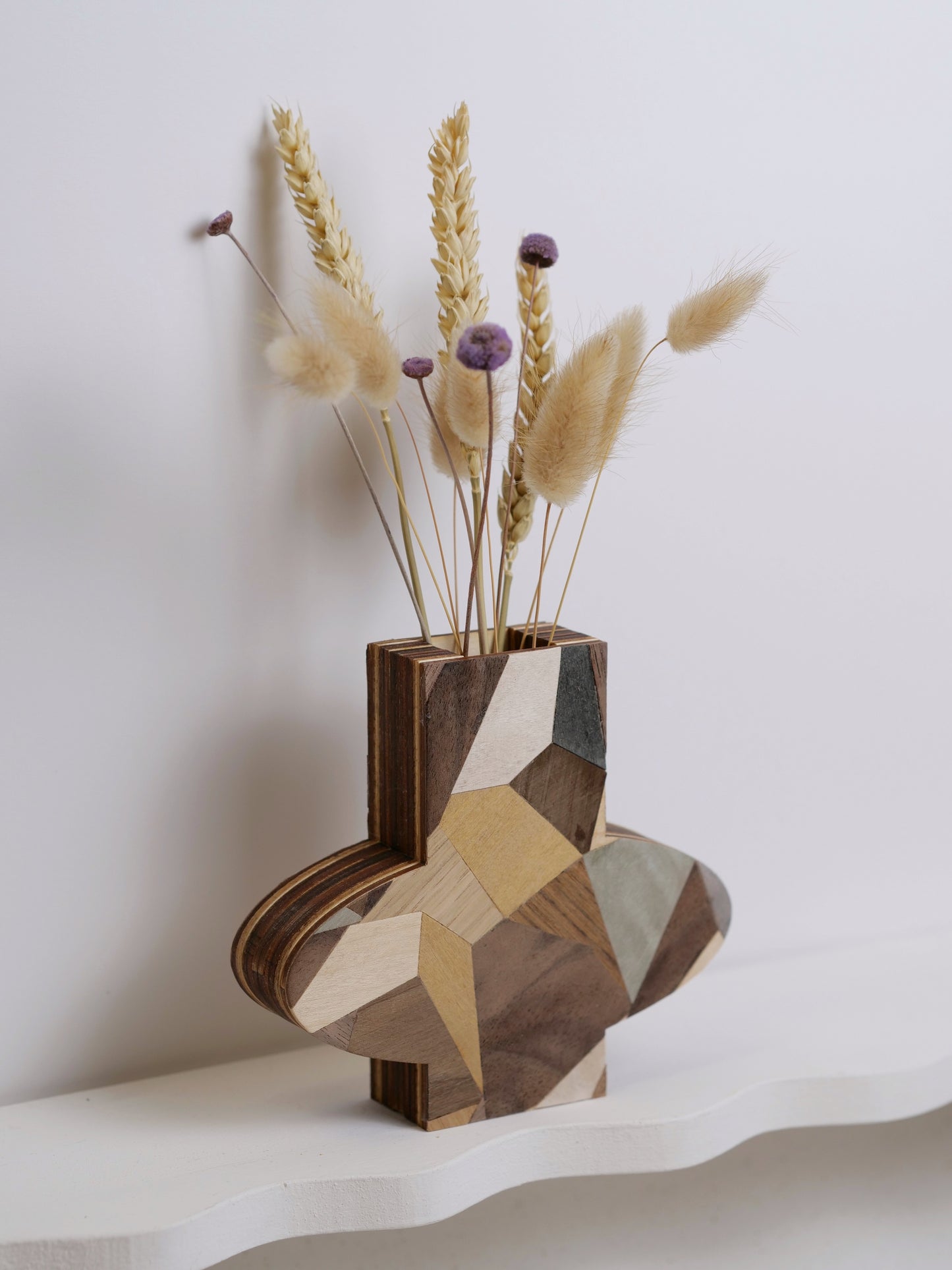 Ginny Silhouette Bud Vase featuring marquetry - 12cm