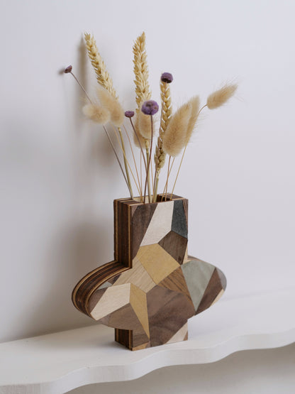 Ginny Silhouette Bud Vase featuring marquetry - 12cm