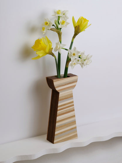 Monty Silhouette Bud Vase with veneer - 17cm