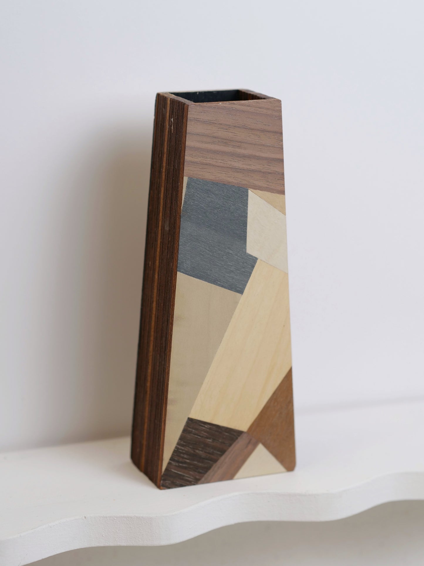 Helen Silhouette Bud Vase featuring marquetry - 18cm