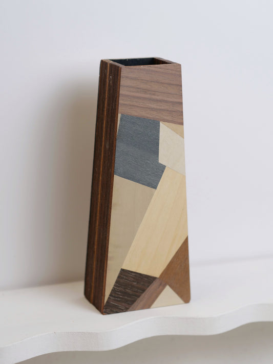 Helen Silhouette Bud Vase featuring marquetry - 18cm
