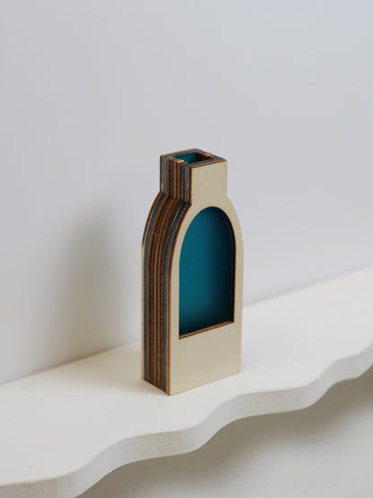 SECONDS - Clive Vase in teal - 12cm