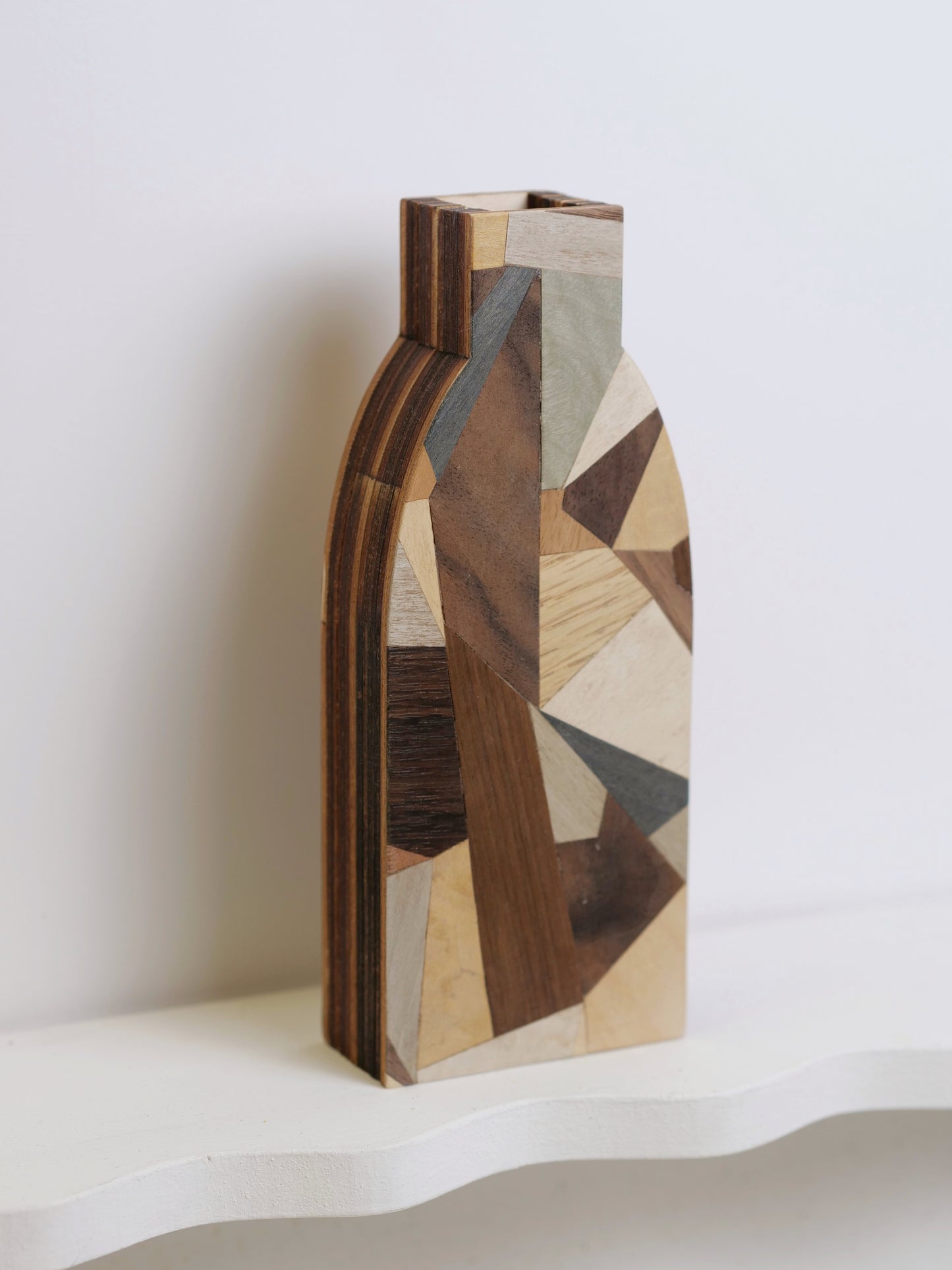 Clive Silhouette Vase featuring marquetry - 18cm