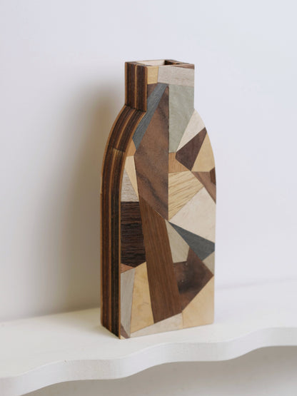 Clive Silhouette Vase featuring marquetry - 18cm