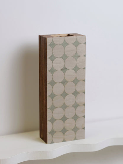Silhouette Bud Vase featuring marquetry - 17cm
