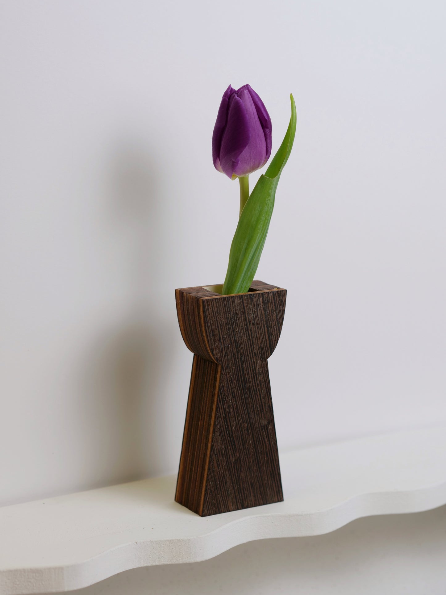 Monty Silhouette Bud Vase with veneer - 12cm
