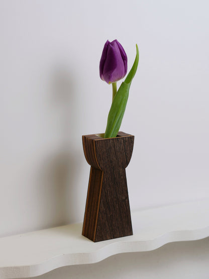 Monty Silhouette Bud Vase with veneer - 12cm