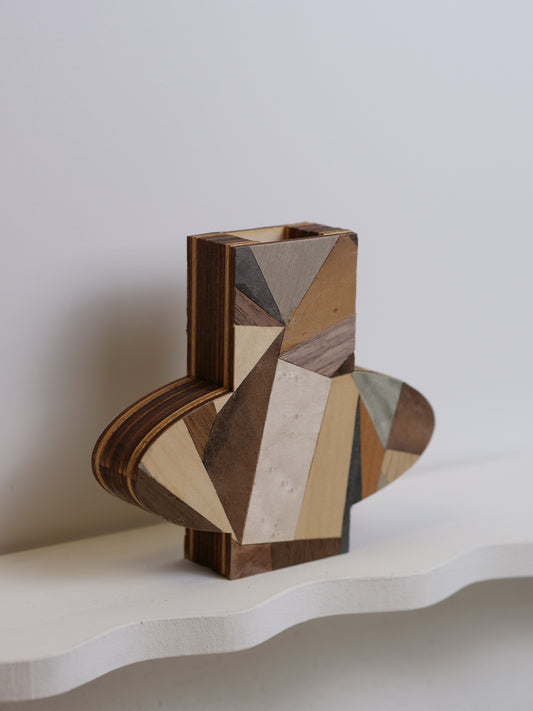 Ginny Silhouette Bud Vase featuring marquetry - 12cm
