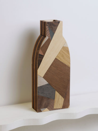 Clive Silhouette Vase featuring marquetry - 18cm
